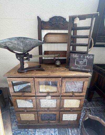 Antique scale cabinet