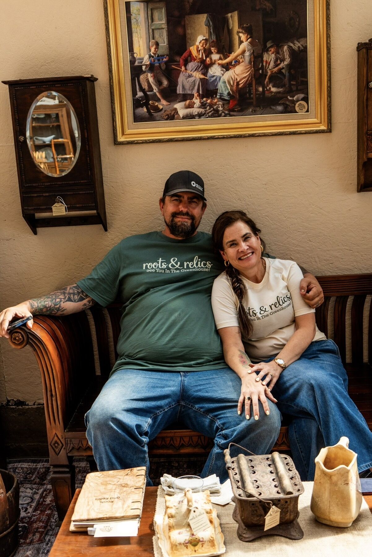 Pat and Jenn, the founders of Roots and Relics